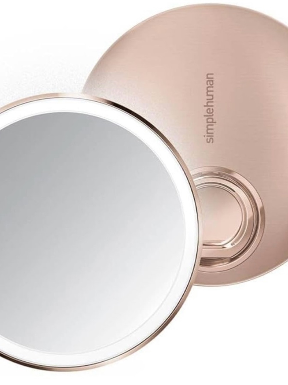 simplehuman LED Travel Mirror in Rose Gold